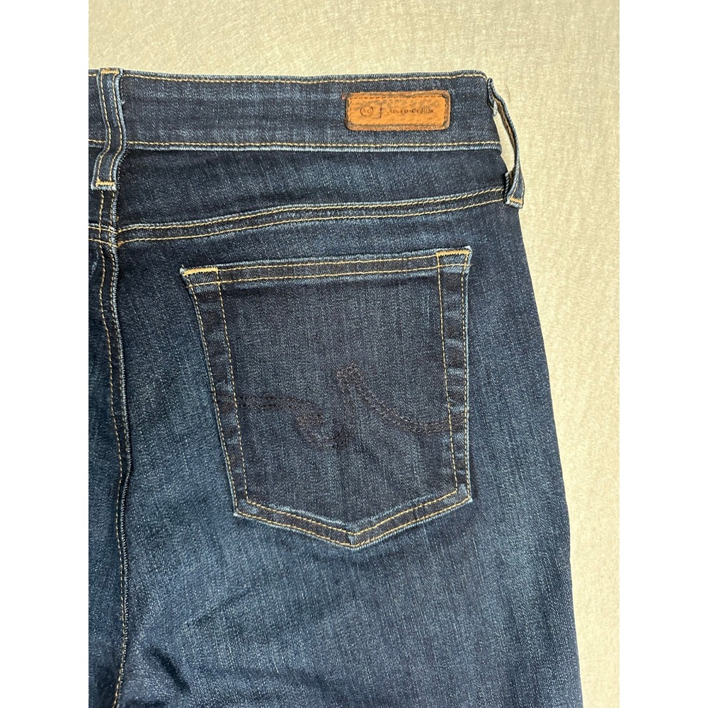 AG Adriano Goldschmied Farrah Boot Jeans 31 High Rise Dark Wash Raw Hem Flare - Picture 4 of 8